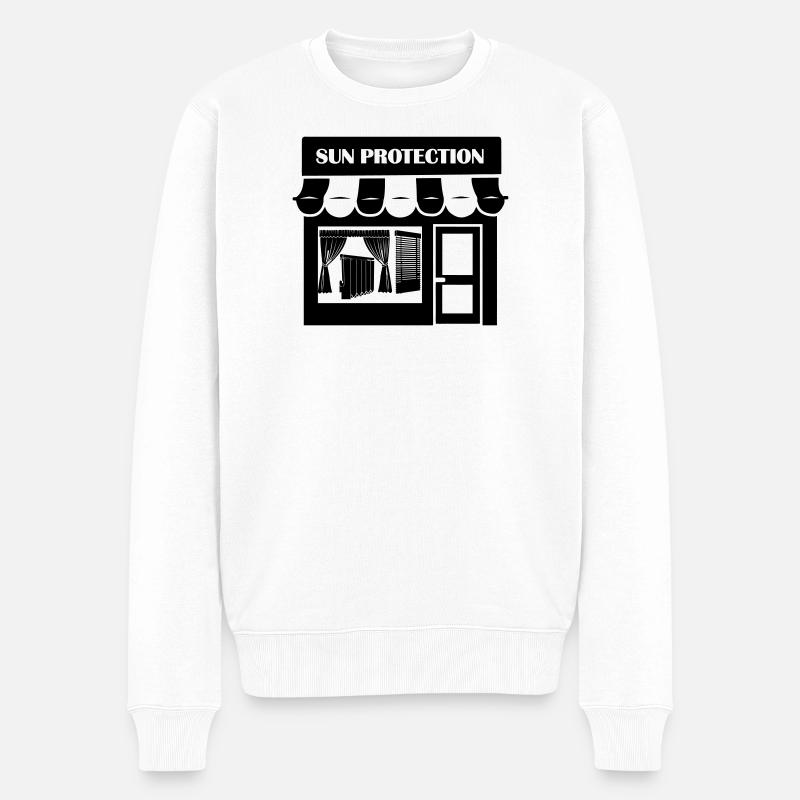 Jalousien Vorhänge 31 - Männer Premium Bio Pullover - Weiß