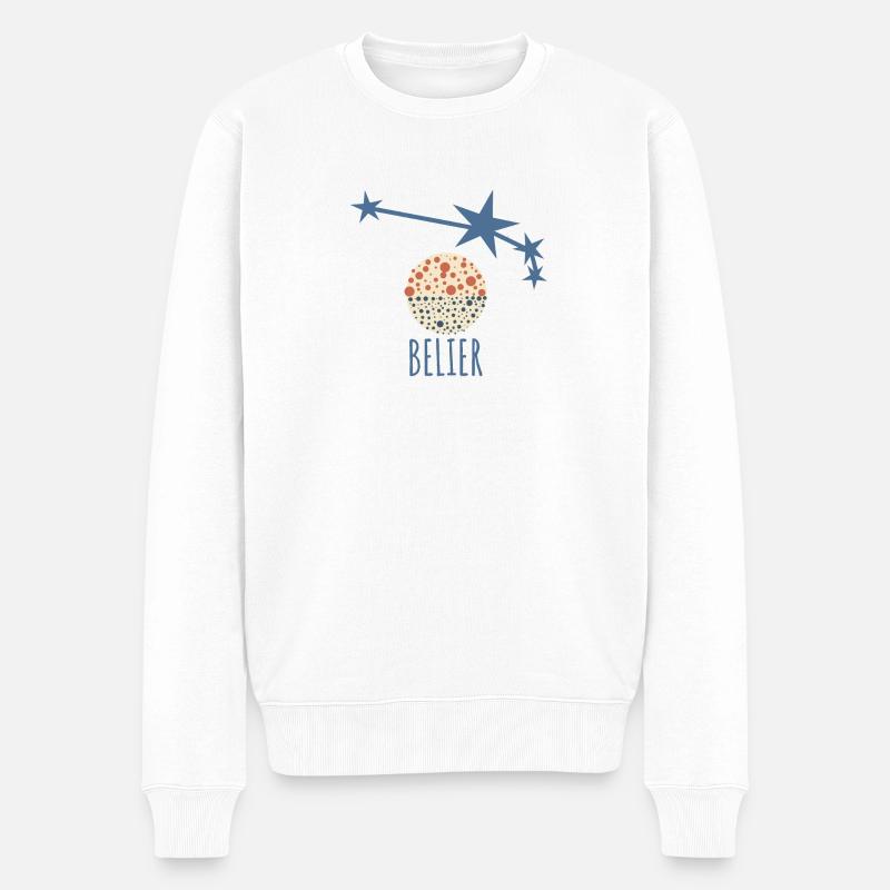 Das Sternbild Widder - Männer Premium Bio Pullover - Weiß
