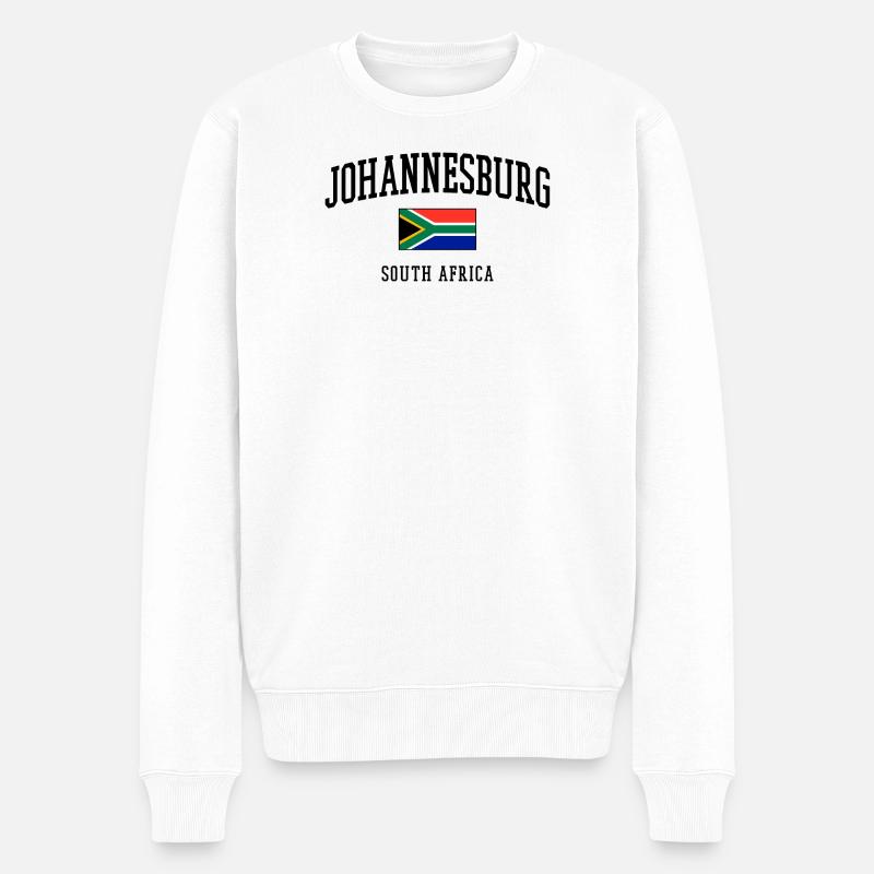 Johannesburg Flagge Südafrika Städte Design - Männer Premium Bio Pullover - Weiß