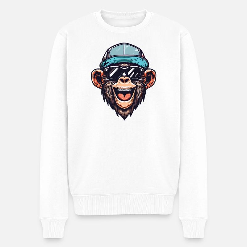 Drôle de singe - Pull Premium bio Homme - blanc