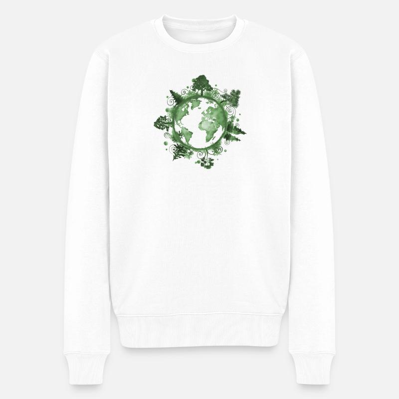 World Earth Day, Klimaschutz, Planet, Umwelt - Männer Premium Bio Pullover - Weiß