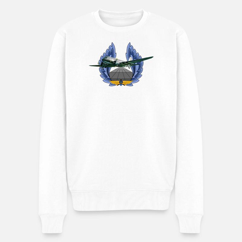 C-47 DC-3 - Männer Premium Bio Pullover - Weiß