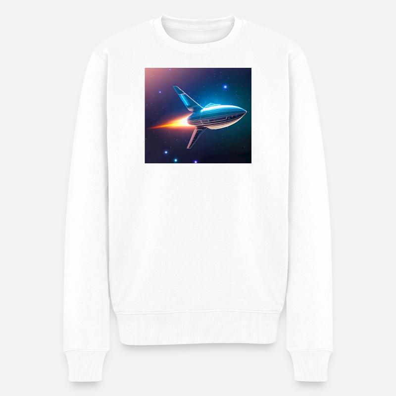Raketenflug - Männer Premium Bio Pullover - Weiß