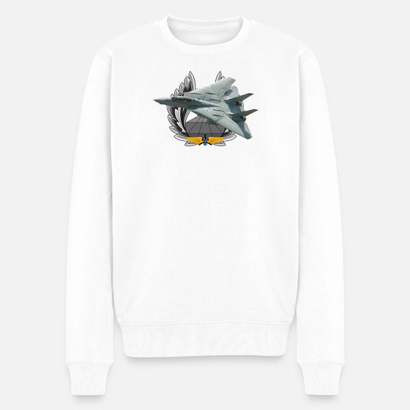F-14 Tomcat - Männer Premium Bio Pullover - Weiß