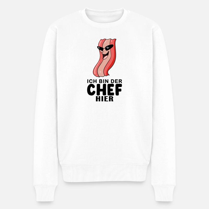Chef Spruch lustig - Männer Premium Bio Pullover - Weiß