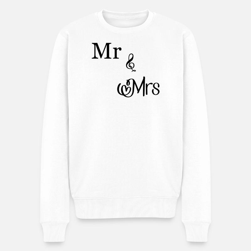 Mr and Mrs - Männer Premium Bio Pullover - Weiß