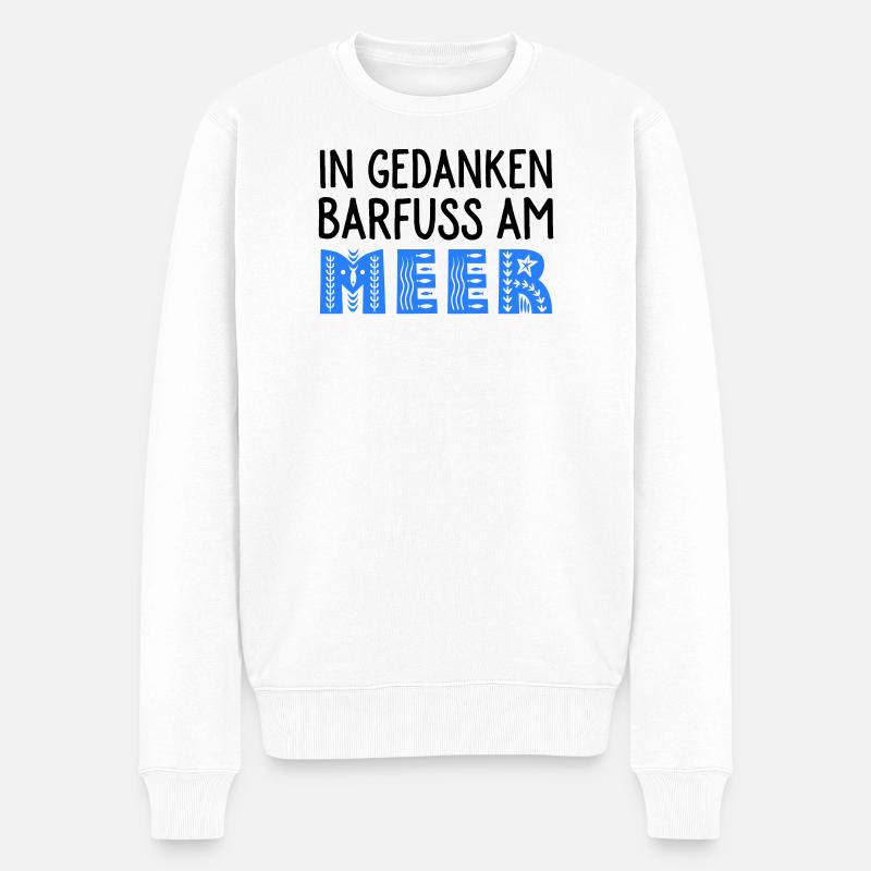 Strandspaziergang - Männer Premium Bio Pullover - Weiß