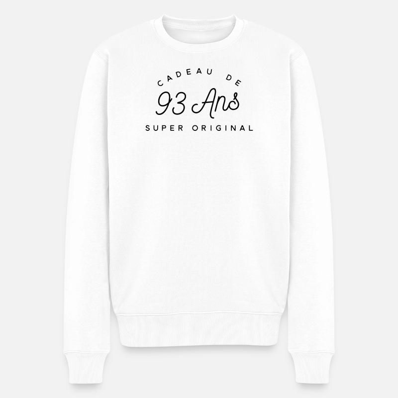 Cadeau 93 ans  - Pull Premium bio Homme - blanc
