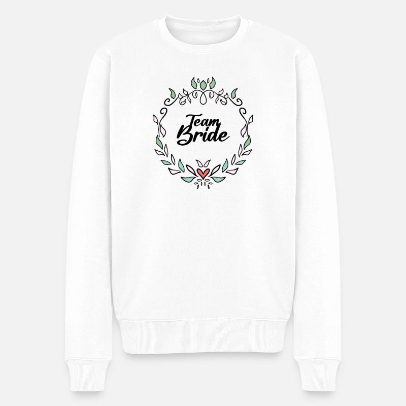 Braut Team Junggesellinnenabschied - Bride JGA - Männer Premium Bio Pullover - Weiß