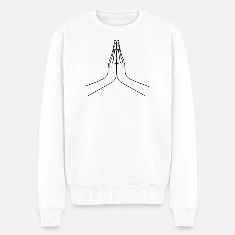 Salutations namaste, salutations Namasté - Pull Premium bio Homme - blanc