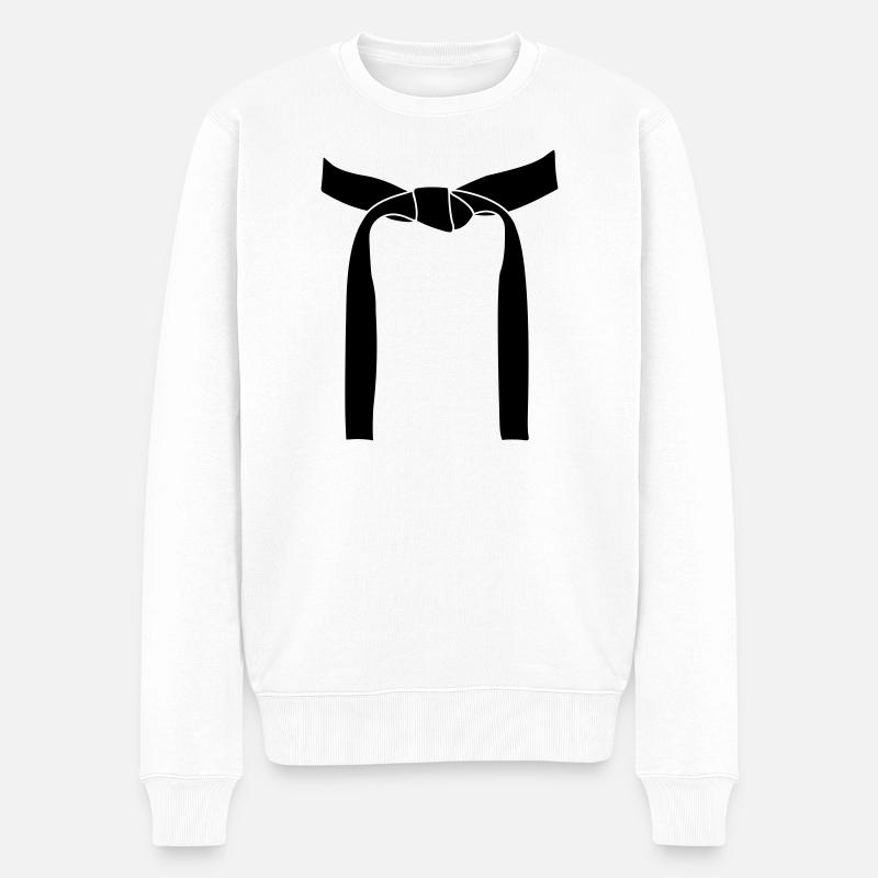Kampfsportband oder Obi - Männer Premium Bio Pullover - Weiß