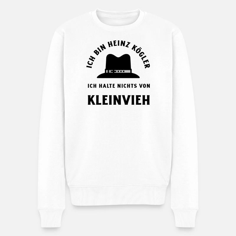 Minimalist futurist Barcode Design - Männer Premium Bio Pullover - Weiß