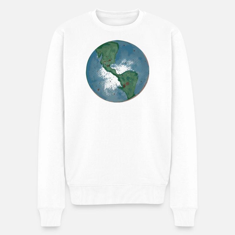 Blauer Planet - Männer Premium Bio Pullover - Weiß