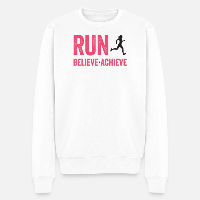 Marathon - Laufen. Glauben. Erreichen. - Männer Premium Bio Pullover - Weiß