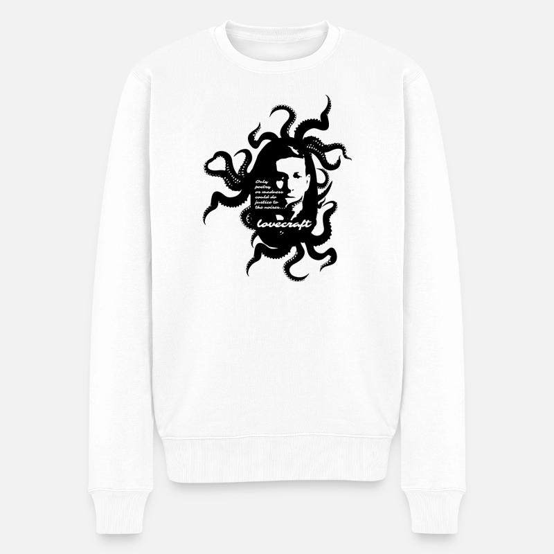 H.P. Lovecraft - Cthulhu Mythos - Männer Premium Bio Pullover - Weiß