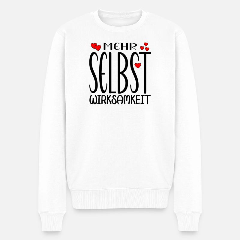 Selbstwirksamkeit - Männer Premium Bio Pullover - Weiß