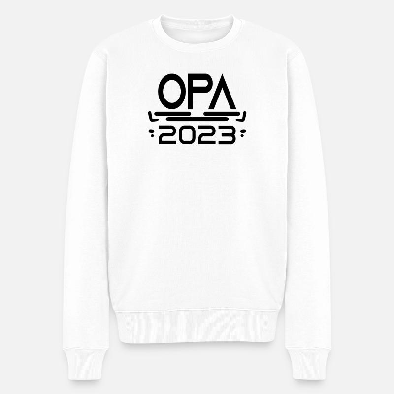 Opa 2023 - Opa werden - Opa Geschenk - Männer Premium Bio Pullover - Weiß