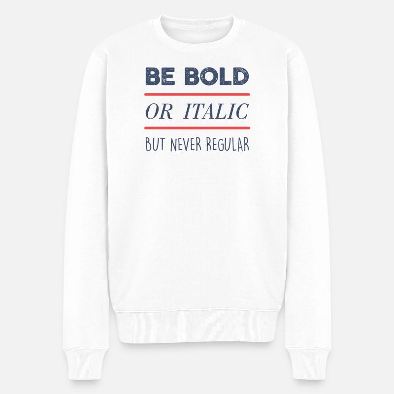 Sei mutig - Männer Premium Bio Pullover - Weiß