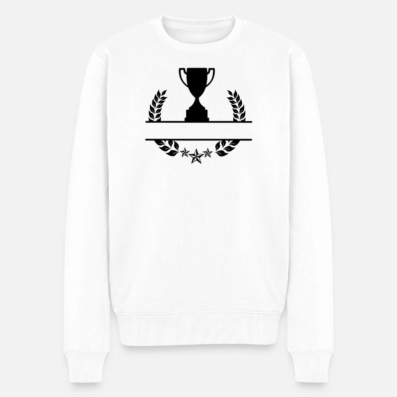 Lorbeerkranz-Monogramm-Becher - Männer Premium Bio Pullover - Weiß