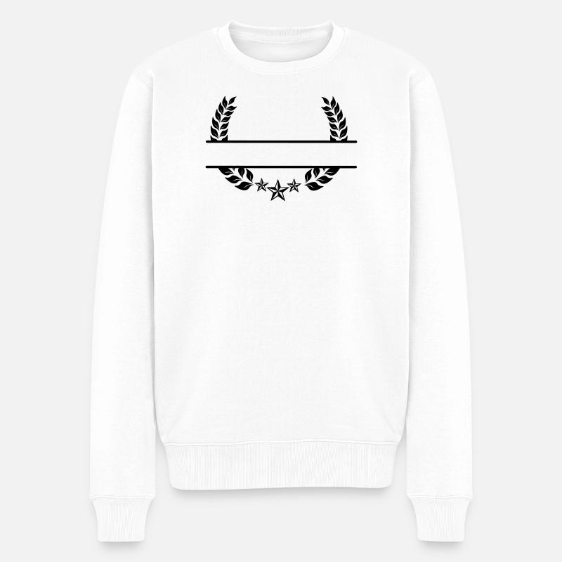 Couronne de laurier sous trois étoiles - Pull Premium bio Homme - blanc