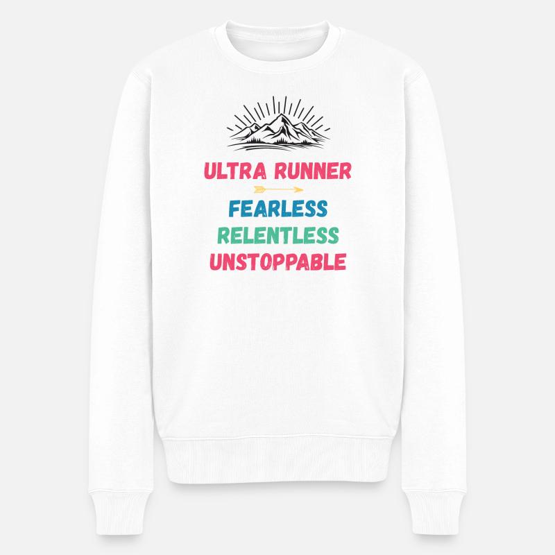 Ultra Runnner - Intrépide. Implacable. Imparable. - Pull Premium bio Homme - blanc