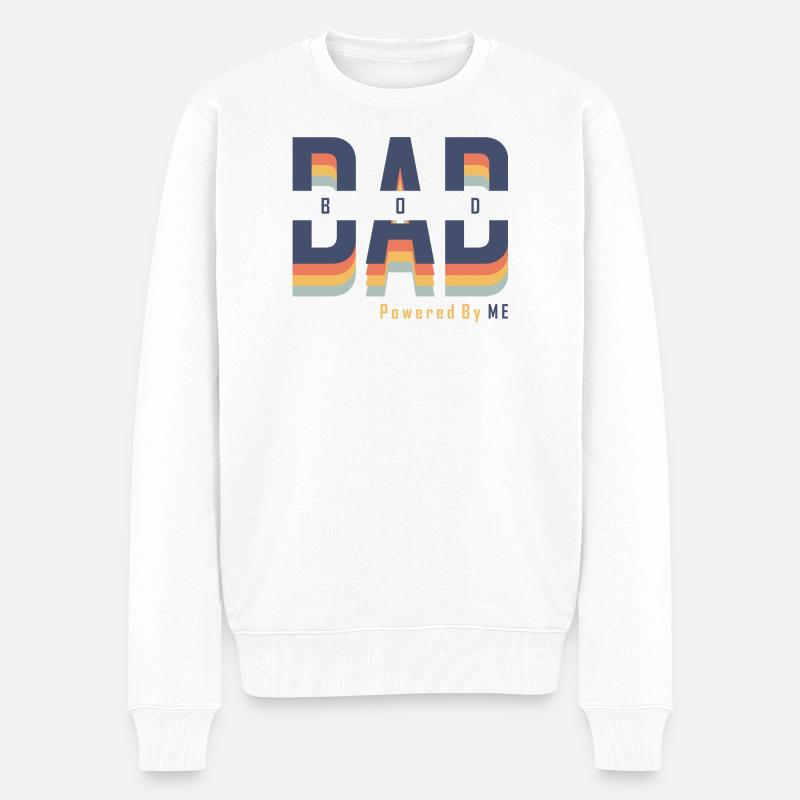 Dad Bod powered by Me - Pull Premium bio Homme - blanc