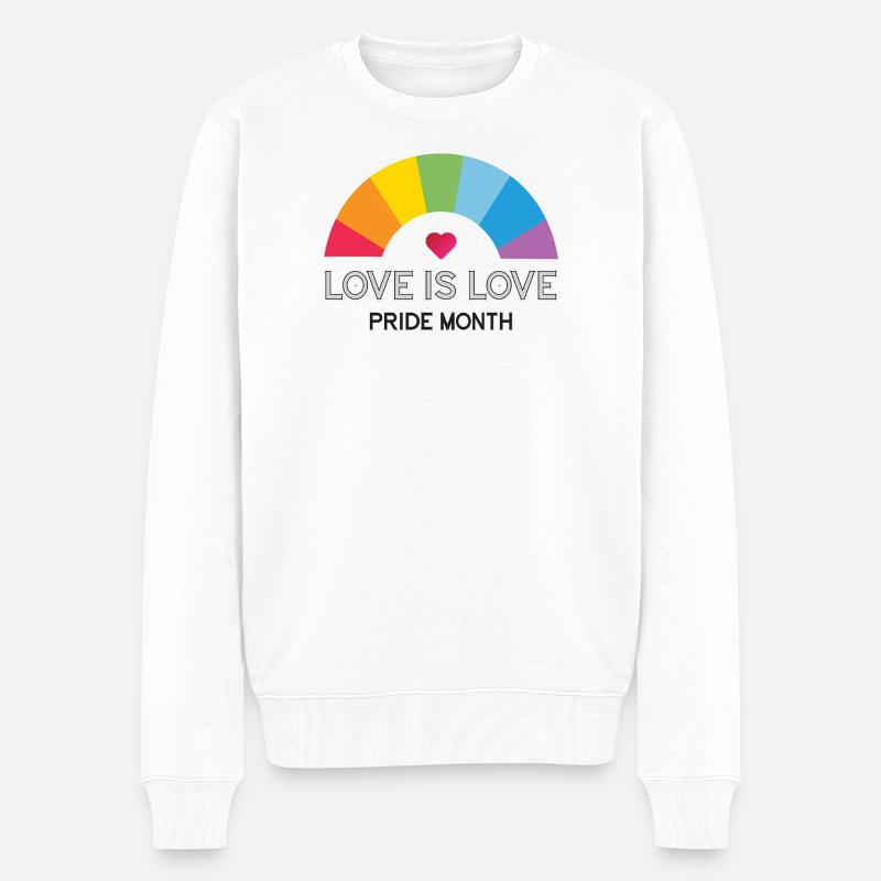 Liebe ist Liebe. Stolz-Monat. - Männer Premium Bio Pullover - Weiß
