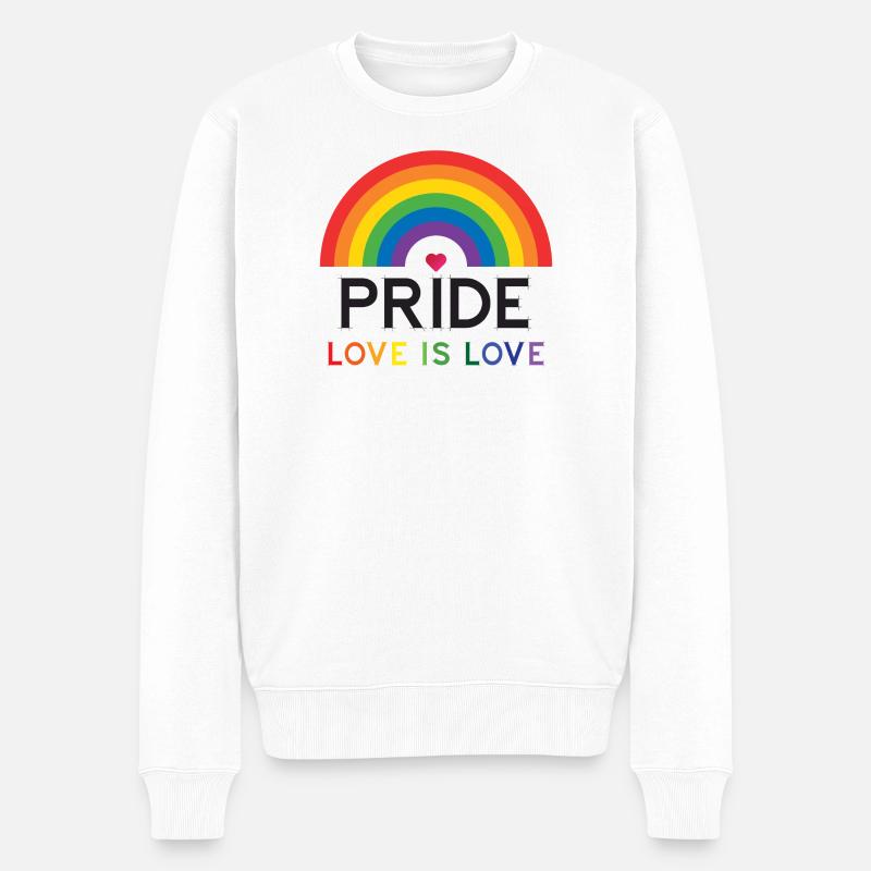 Fierté - L’amour est l’amour. - Pull Premium bio Homme - blanc