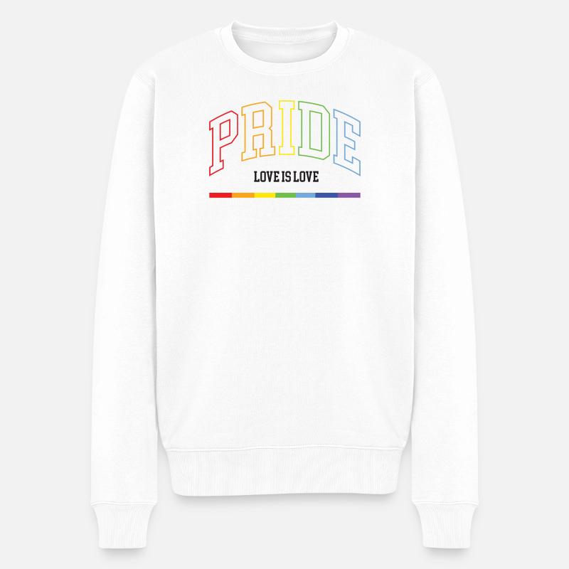 Stolz. Liebe ist Liebe - Männer Premium Bio Pullover - Weiß
