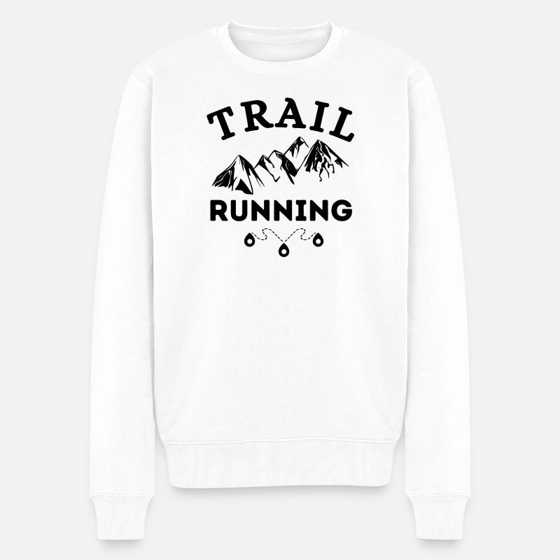 trail, trail running, course à pied - Pull Premium bio Homme - blanc