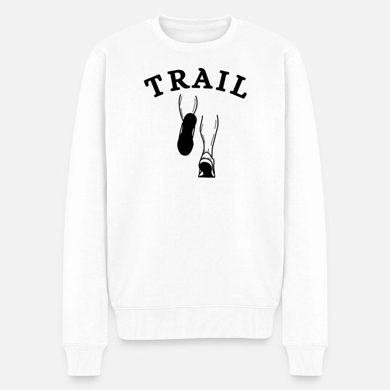 trail, fan de trail, trail running - Pull Premium bio Homme - blanc