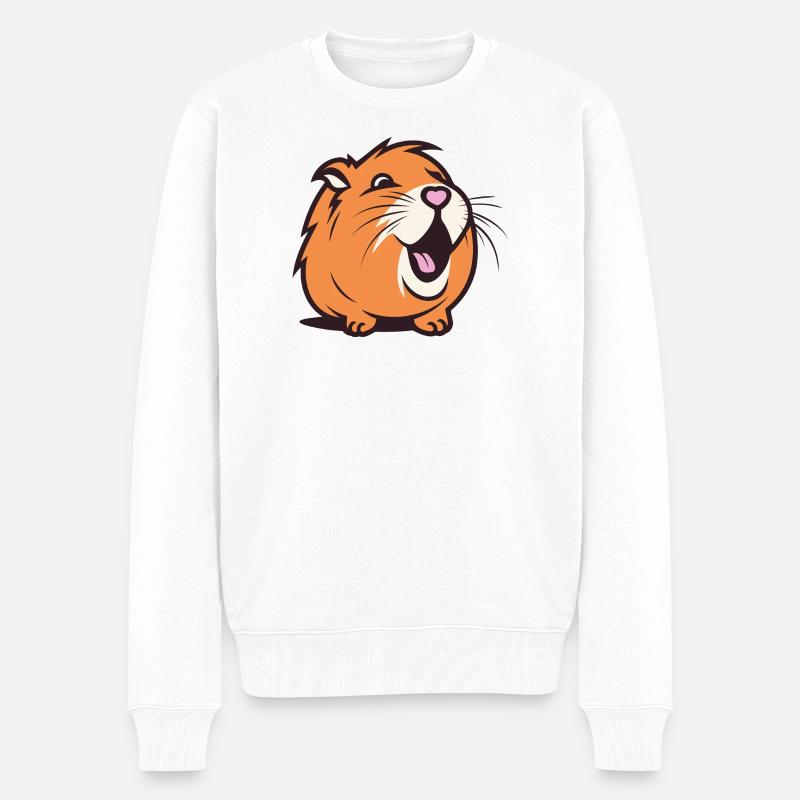 Capybara joyeux / Cobaye / Hamster – Cœur - Pull Premium bio Homme - blanc