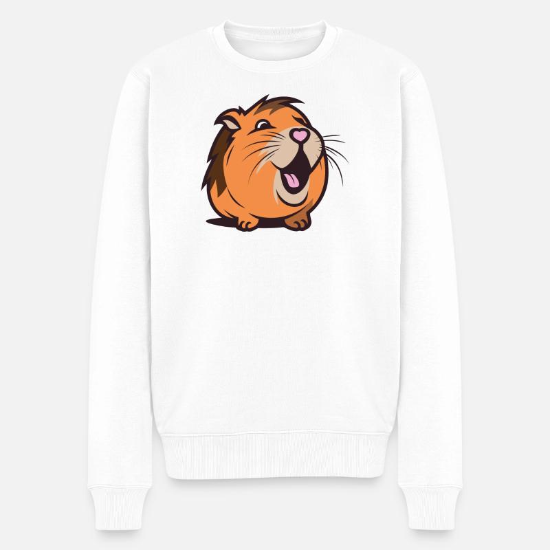 Capybara joyeux / Cobaye / Hamster – Cœur - Pull Premium bio Homme - blanc