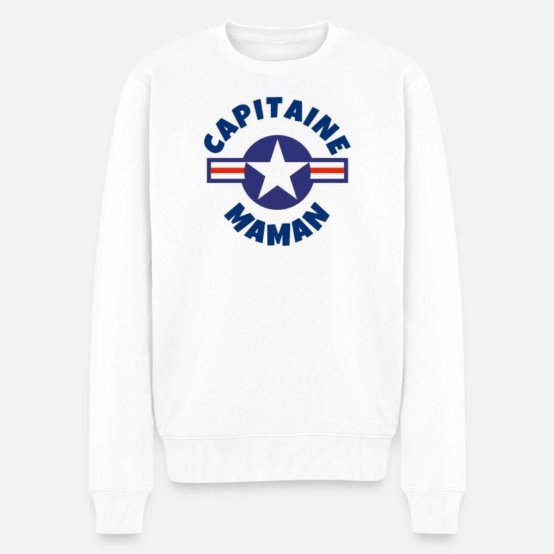 capitaine maman, super maman, meilleure maman - Pull Premium bio Homme - blanc