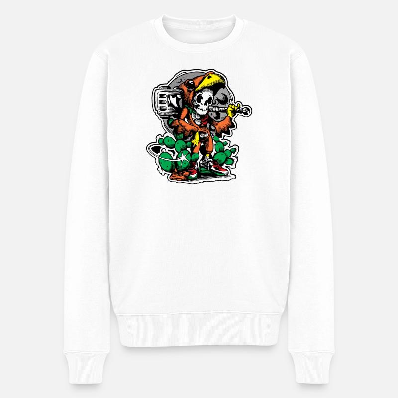 Aztekischer Krieger 2 - Männer Premium Bio Pullover - Weiß