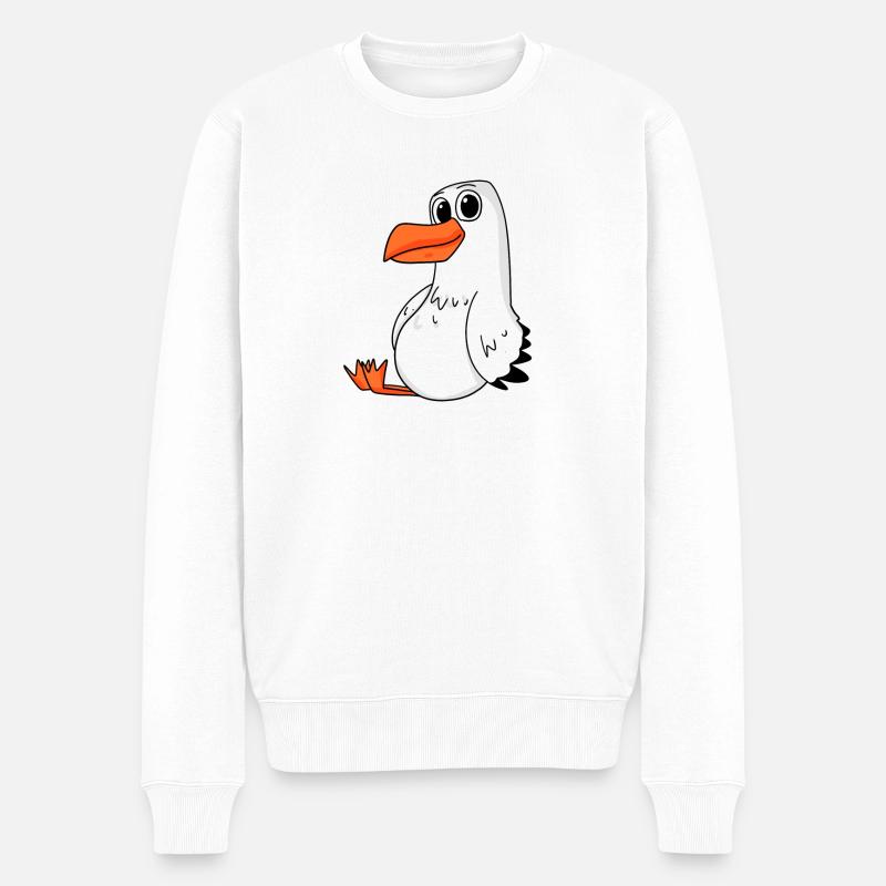 Möwe - Männer Premium Bio Pullover - Weiß