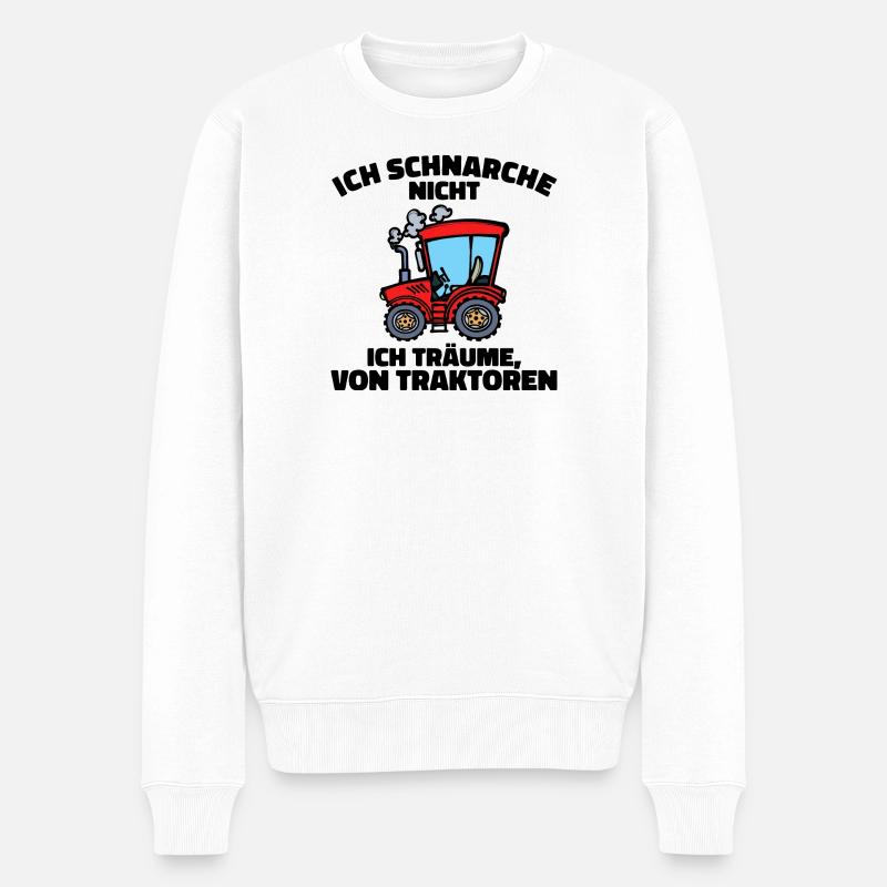 Traktor Statement Fahrzeug Ackerbau Biobauer - Männer Premium Bio Pullover - Weiß