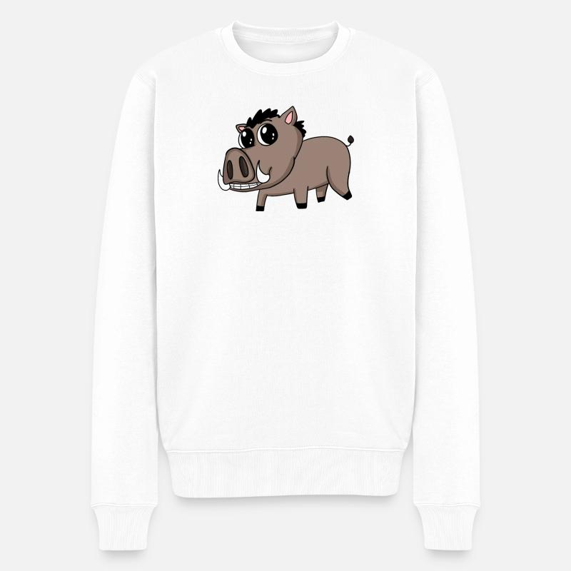 Sanglier - Cochon - Gibier - Pull Premium bio Homme - blanc