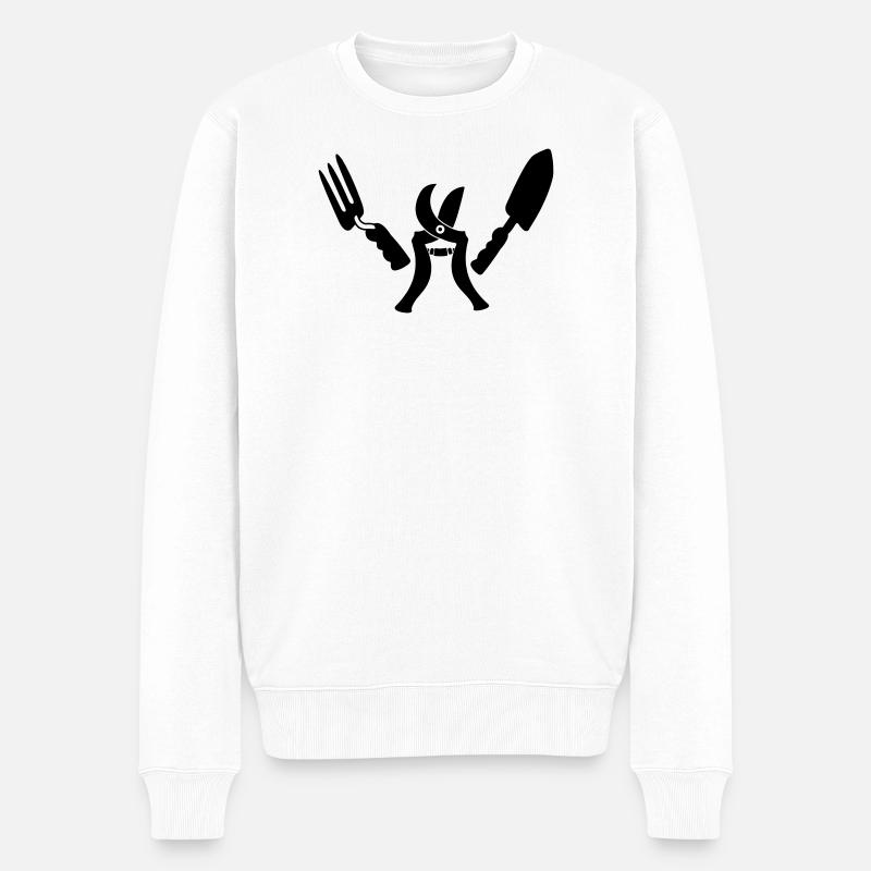 Gartengärtner bereit - Männer Premium Bio Pullover - Weiß