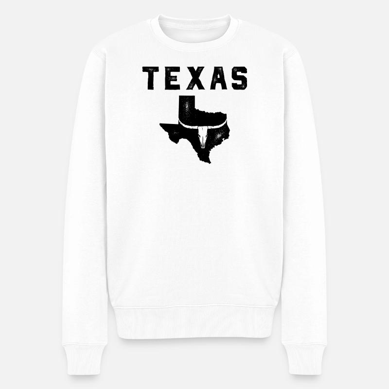Carte du Texas - Pull Premium bio Homme - blanc