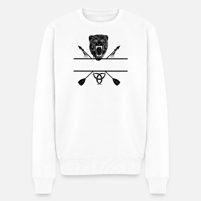 Wikinger-Bärenpfeile - Männer Premium Bio Pullover - Weiß