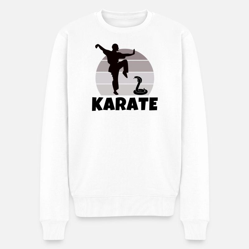 karate, karate fan, karateka - Männer Premium Bio Pullover - Weiß