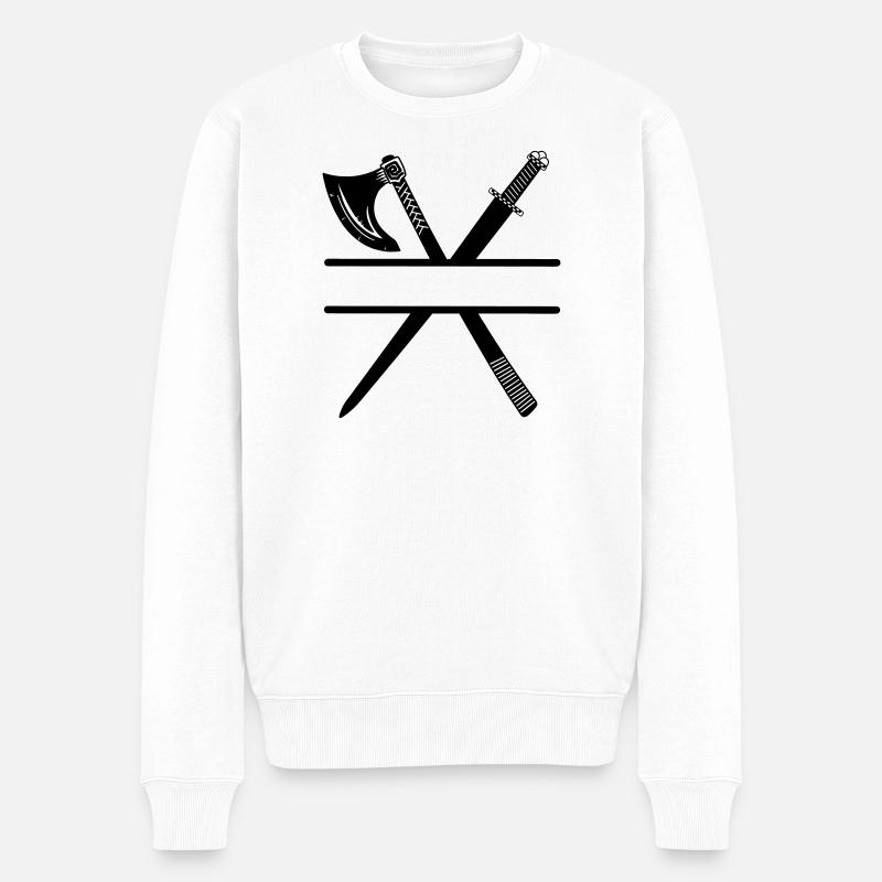 Épée de hache viking - Pull Premium bio Homme - blanc