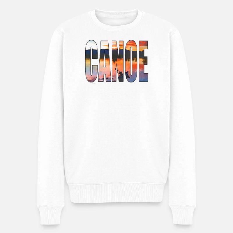 KANU-KAJAK - Männer Premium Bio Pullover - Weiß
