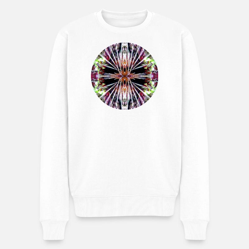 Natur Mandala unter Wasser, Rotfeuerfisch - Männer Premium Bio Pullover - Weiß