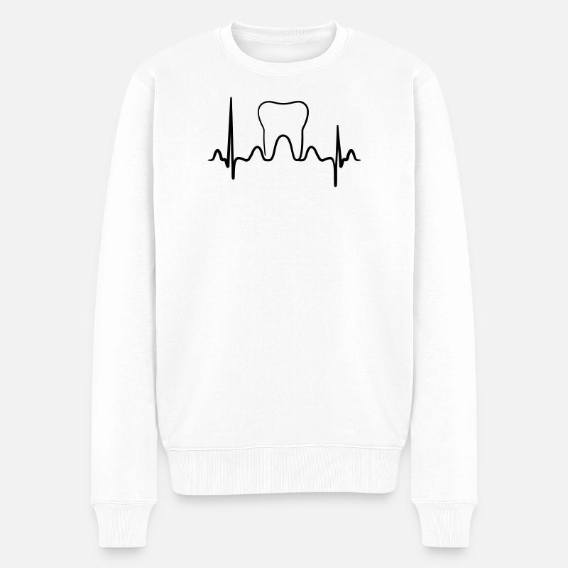 Meule Life Line - Pull Premium bio Homme - blanc