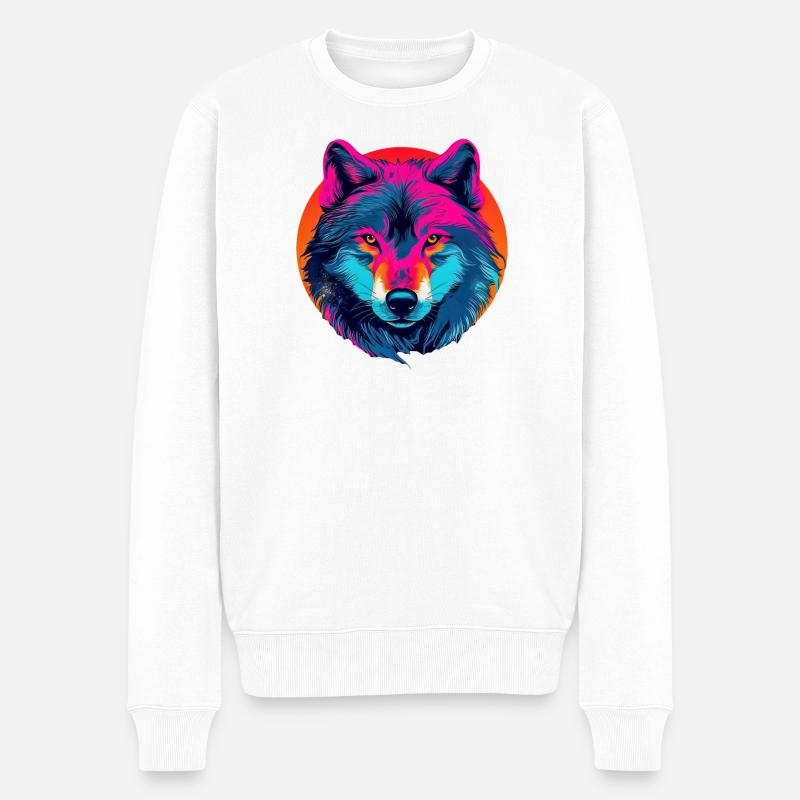 Lady Wolf 2026 - Männer Premium Bio Pullover - Weiß