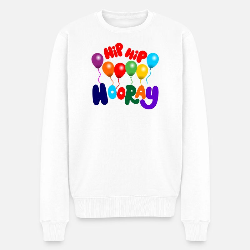 Party Hip, hip hourra - Pull Premium bio Homme - blanc