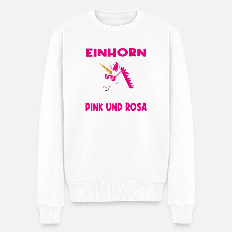 Einhorn ärgern lustiger Spruch Geschenkidee - Männer Premium Bio Pullover - Weiß
