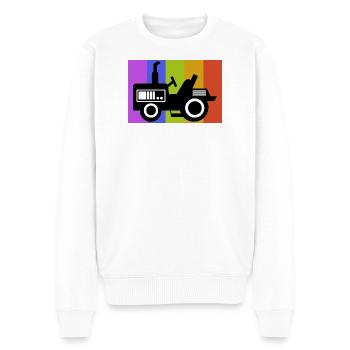 Kraftfahrzeug Biobauer Landleben Farmer Traktor - Männer Premium Bio Pullover - Weiß - Vorne - Thijin (182cm)